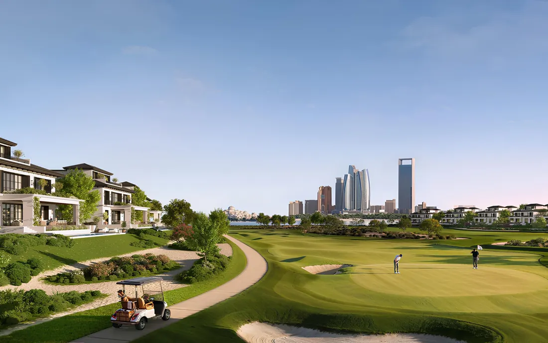 Hudayriyat Golf Estates mansions along the fairway, Abu Dhabi